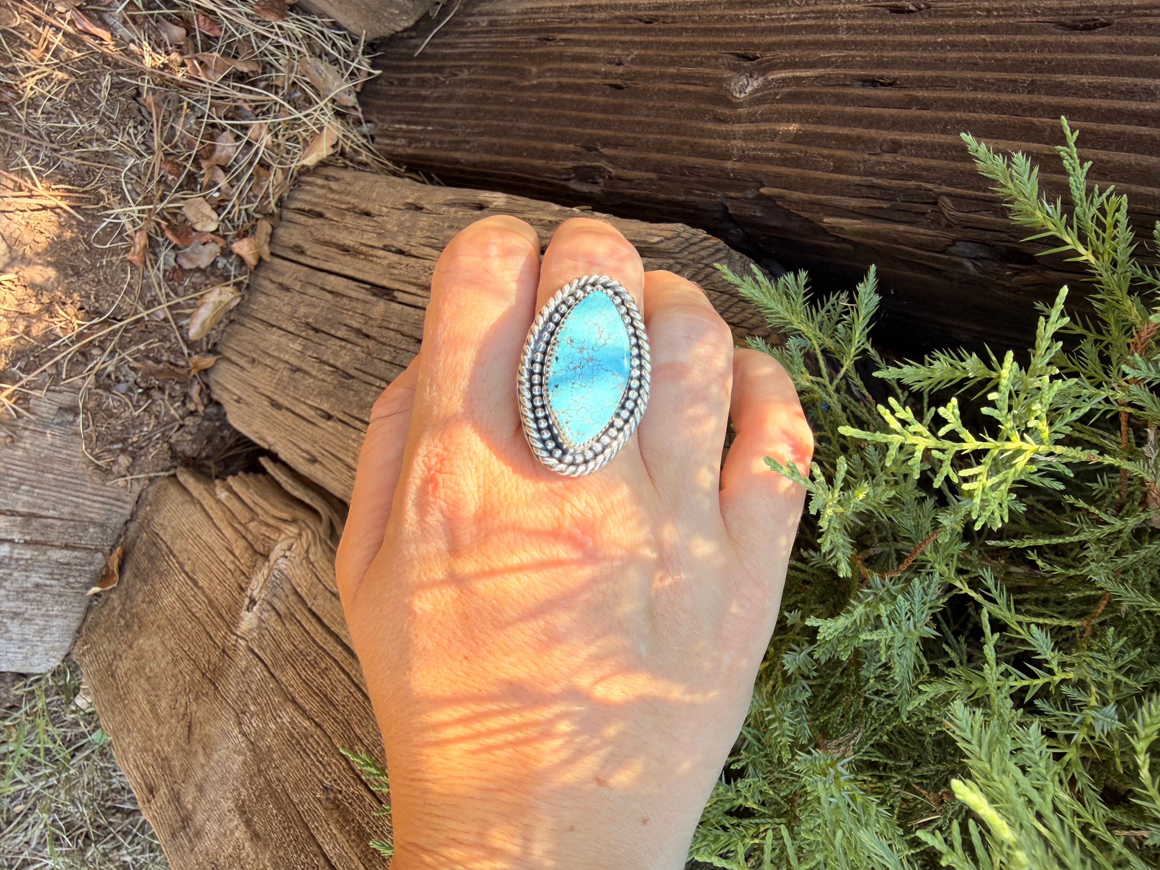 large turquoise stone ring