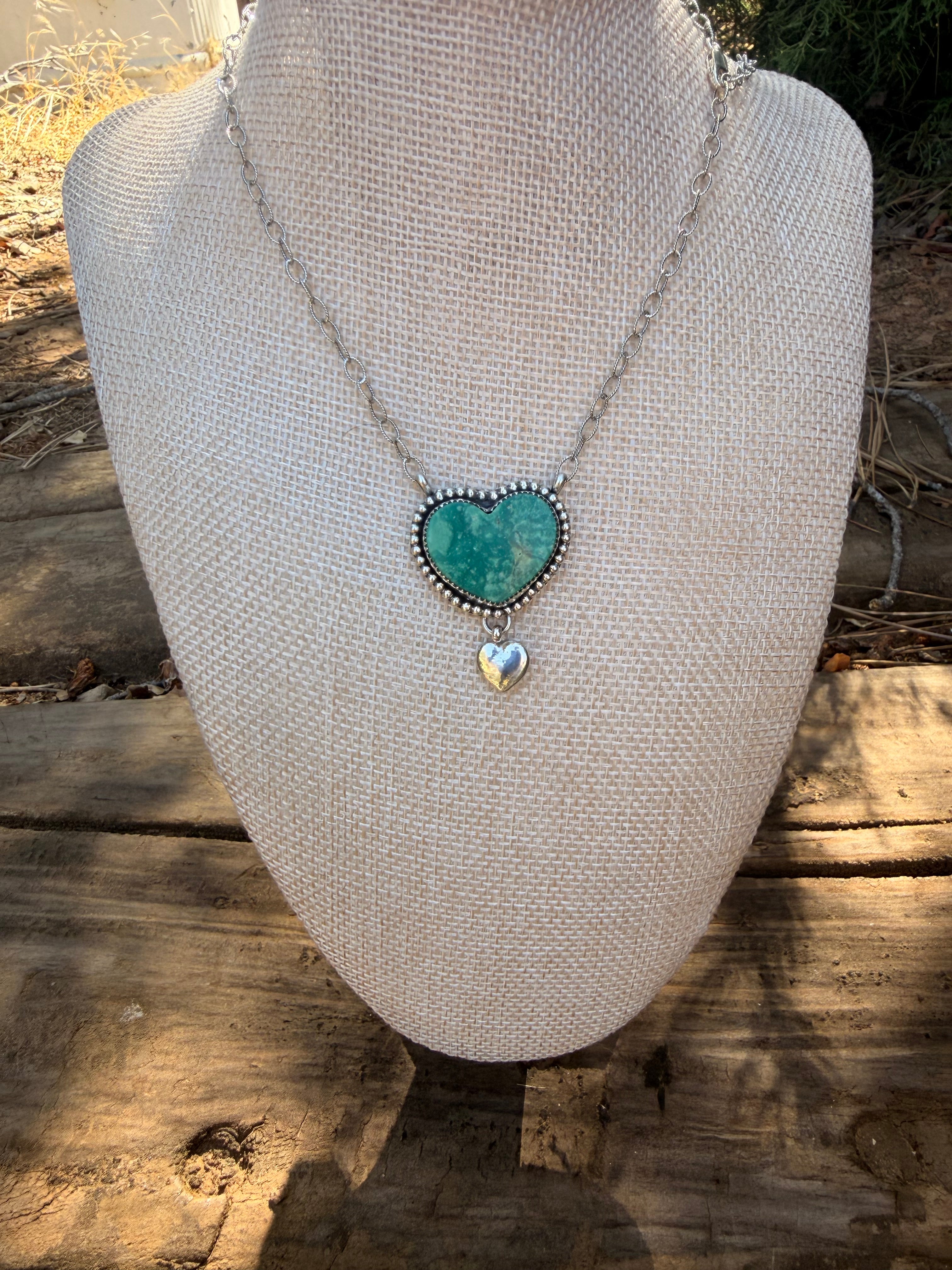 turquoise heart pendant necklace