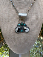 White buffalo and Turquoise pendant