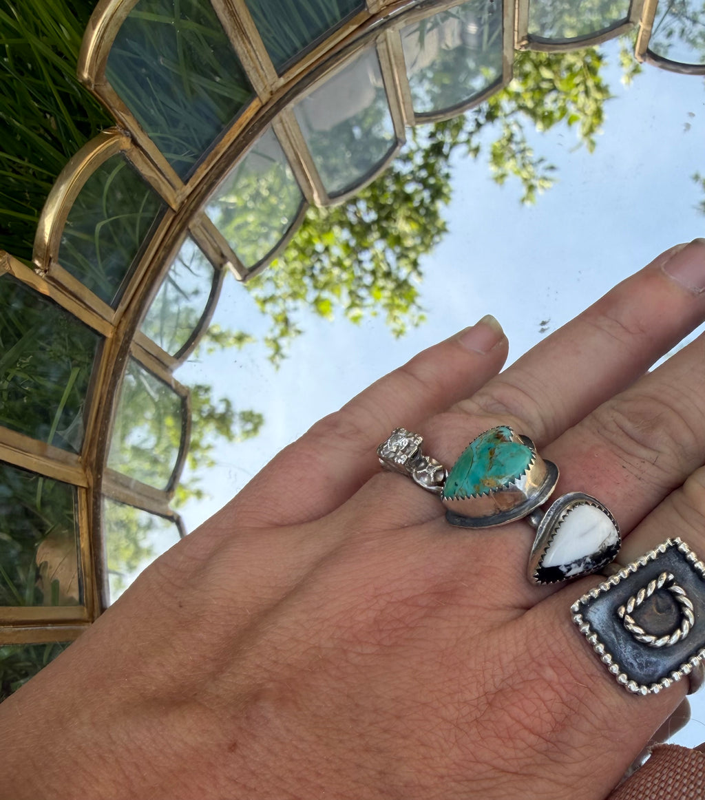 White Buffalo and heart ring