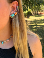 multi stone chain ear cuff