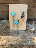 multi stone chain ear cuff