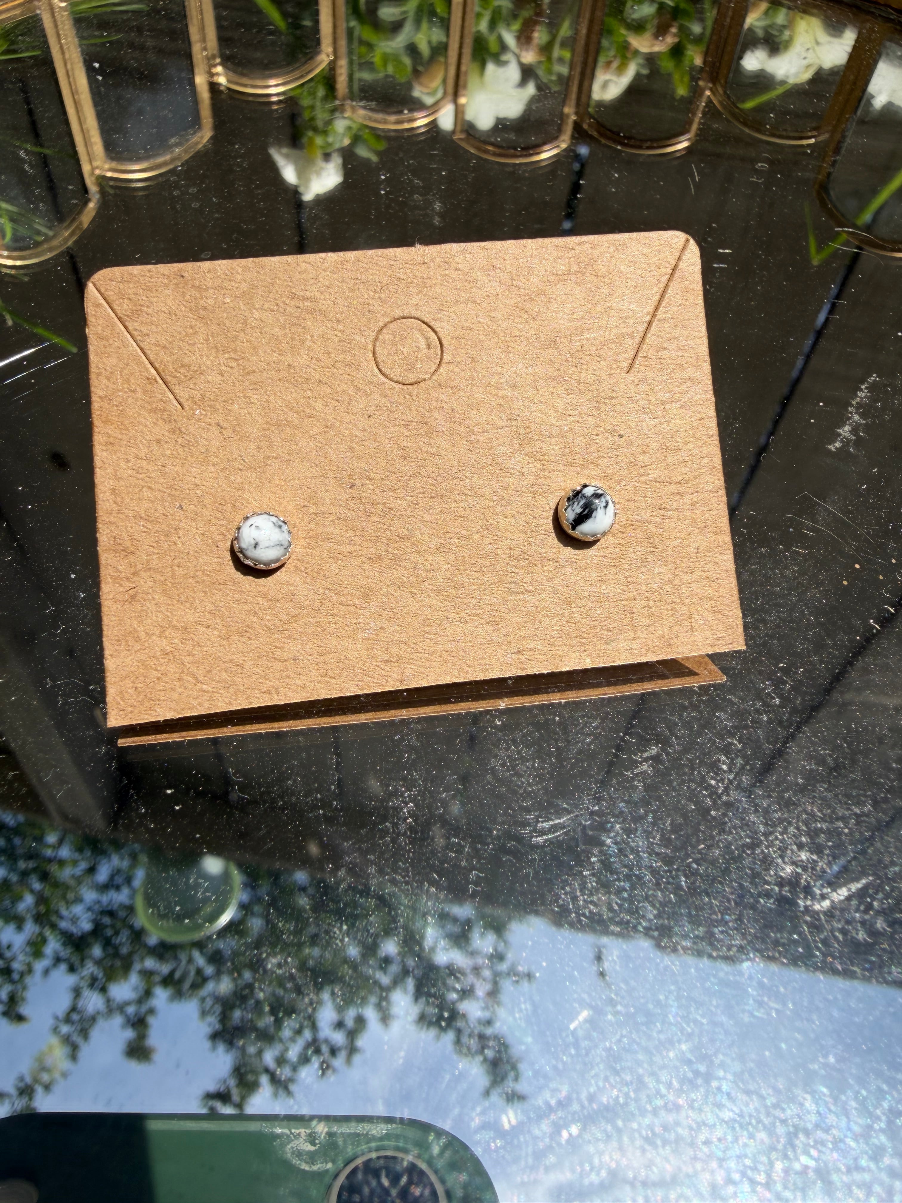 white buffalo earring studs