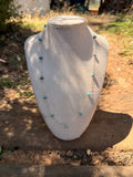sterling silver chain and turquoise beaded necklace