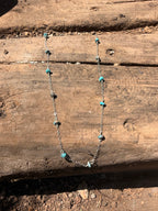 sterling silver chain and turquoise beaded necklace
