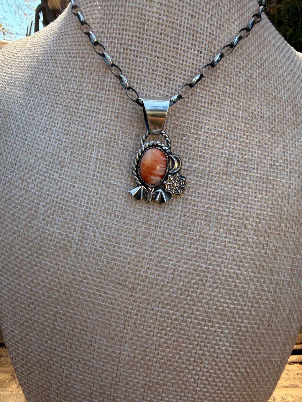 orange spiny halloween chaos pendant
