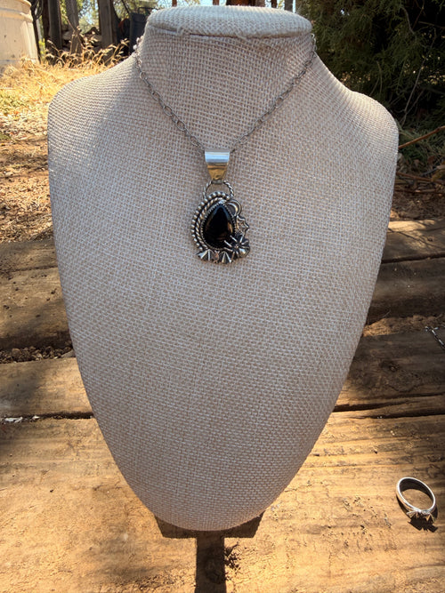 black onyx halloween chaos pendant
