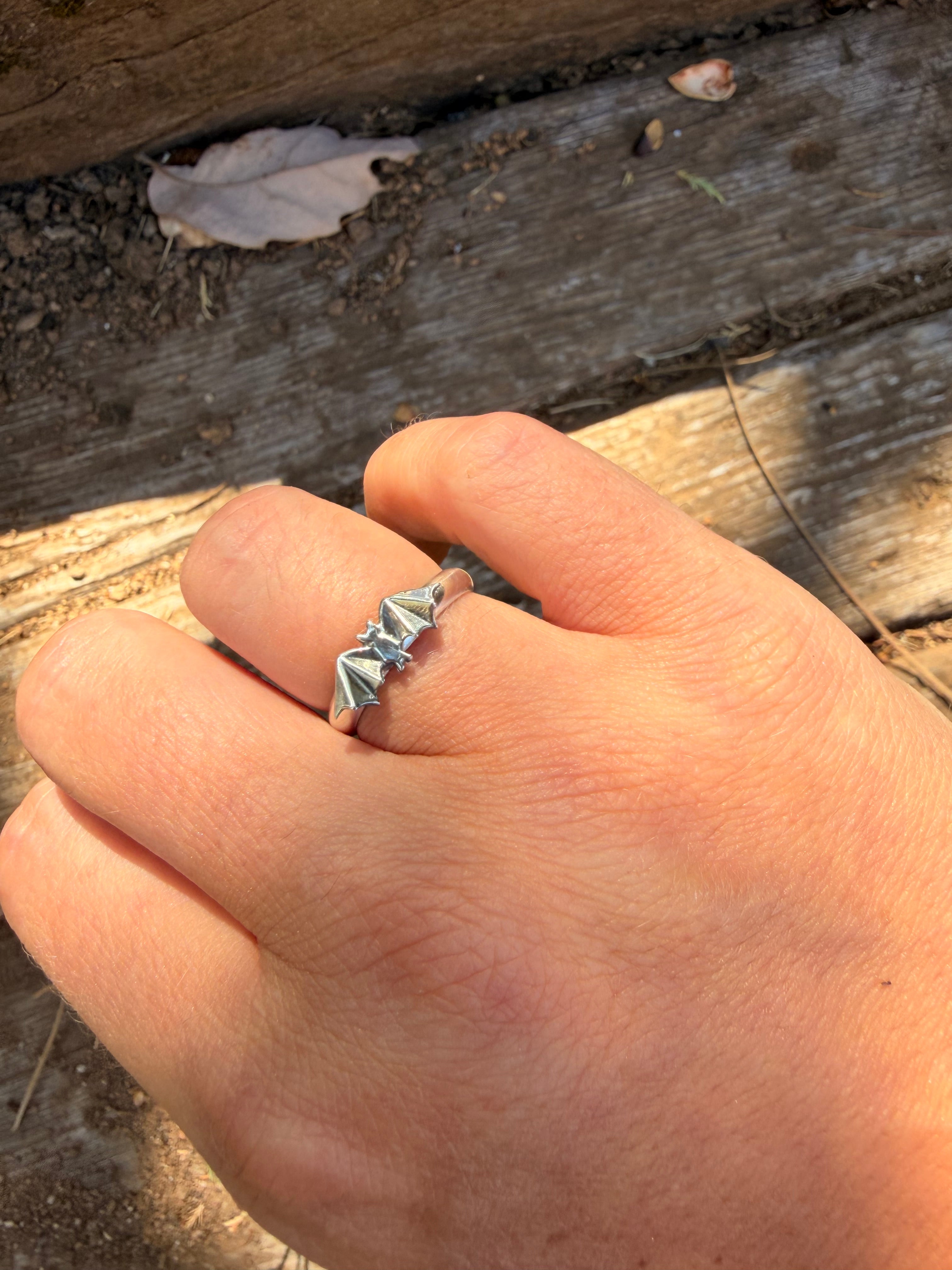 silver bat ring