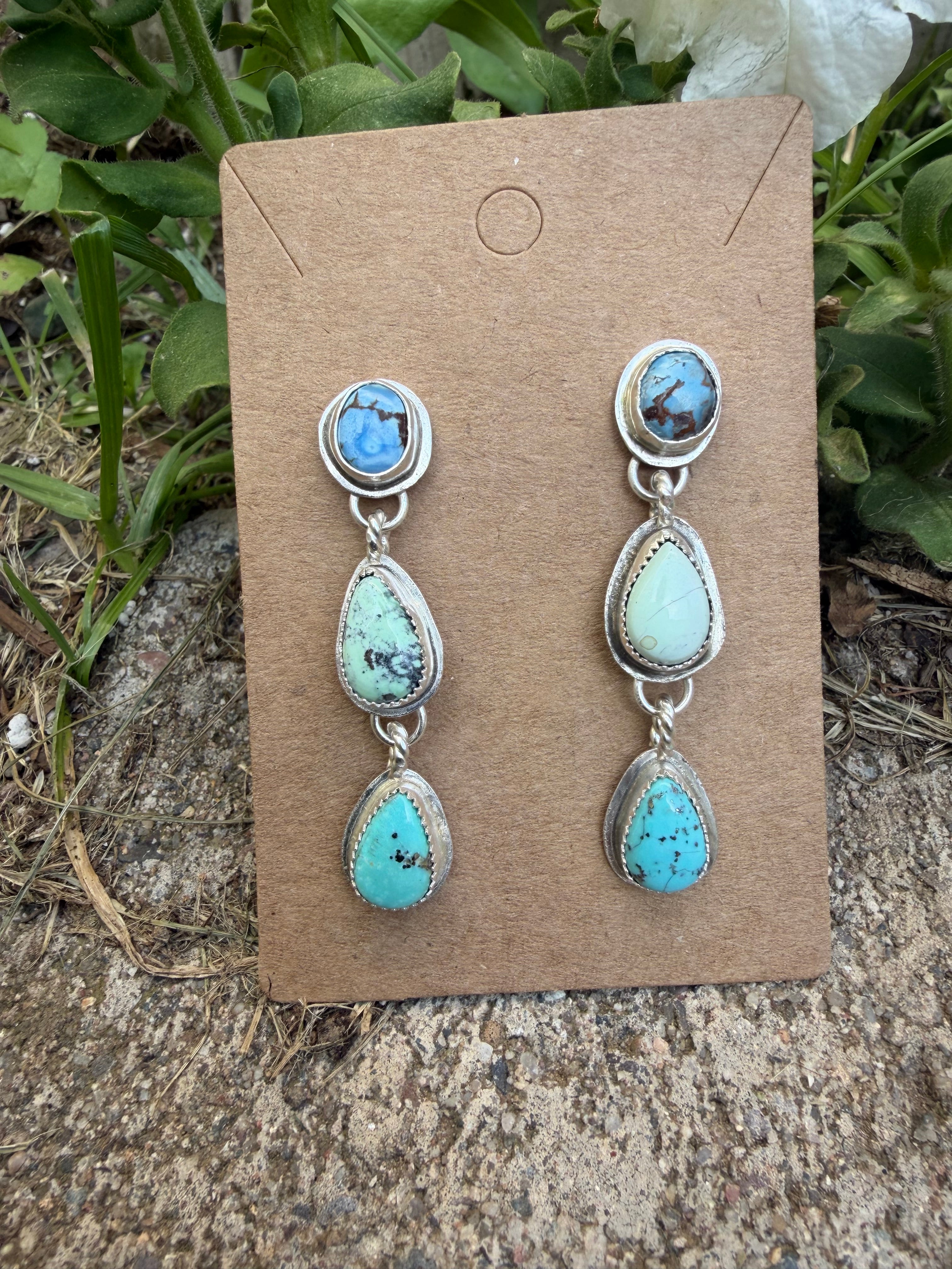 golden hills mixed drop earrings