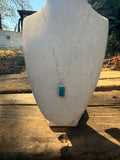 Kingman turquoise rectangle dainty necklace