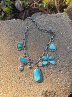 chunky turquoise charm necklace