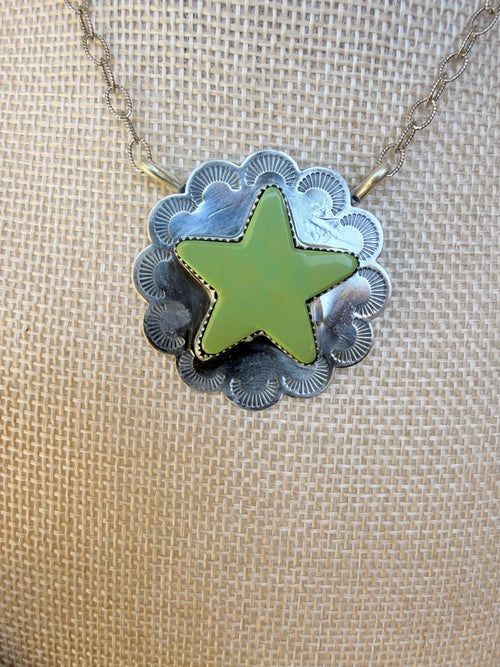 70s hardy pit kingman turquoise star pendant