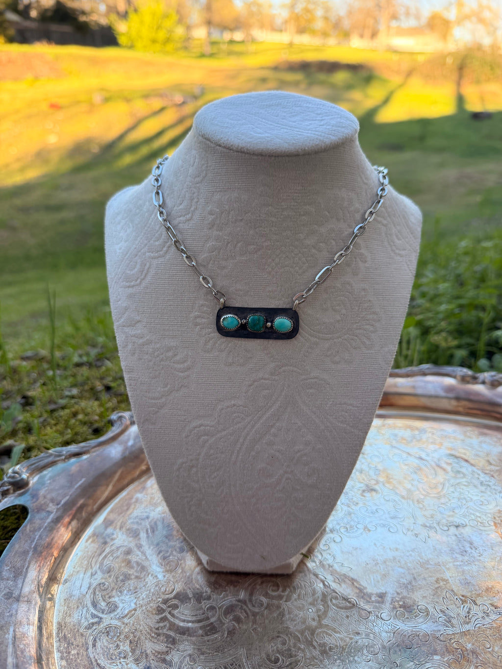Kingman and Sonoran mountain small bar necklace