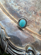 Turquoise ring with beading