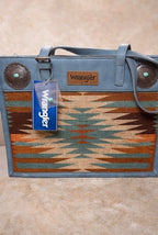 wrangler blue large aztech tote bag