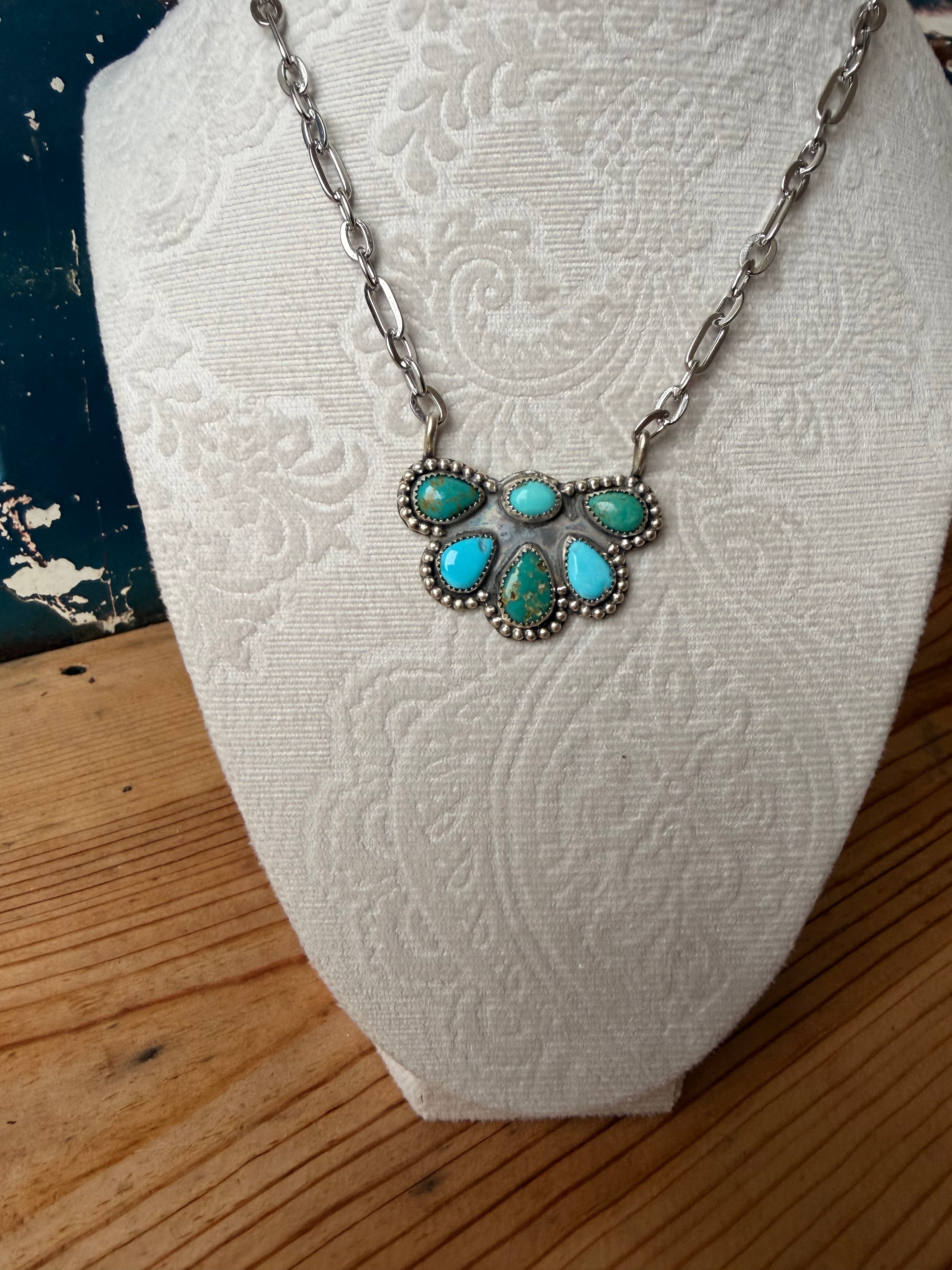 Royston Turquoise half cluster