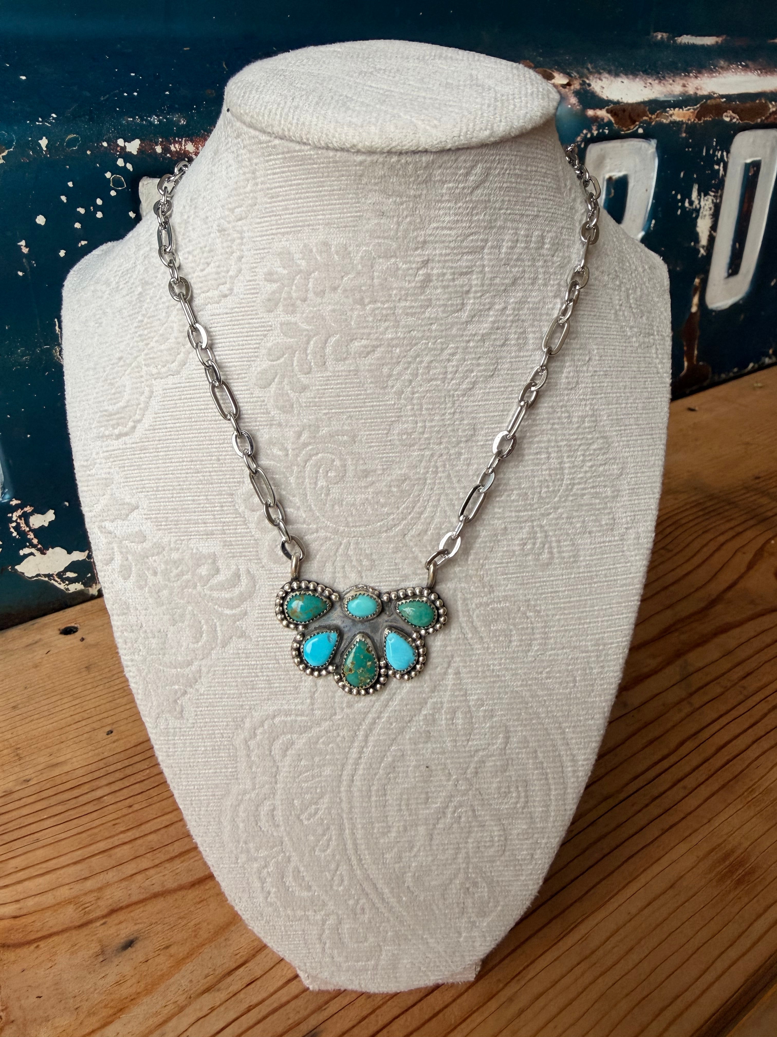 Royston Turquoise half cluster