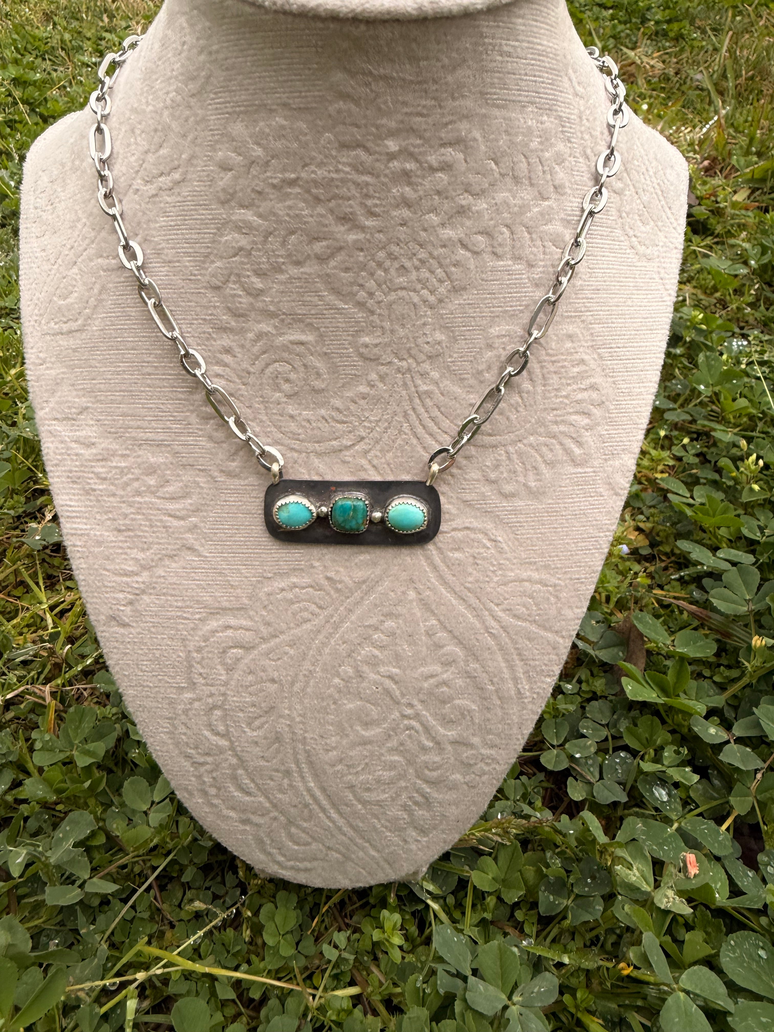 Kingman and Sonoran mountain small bar necklace