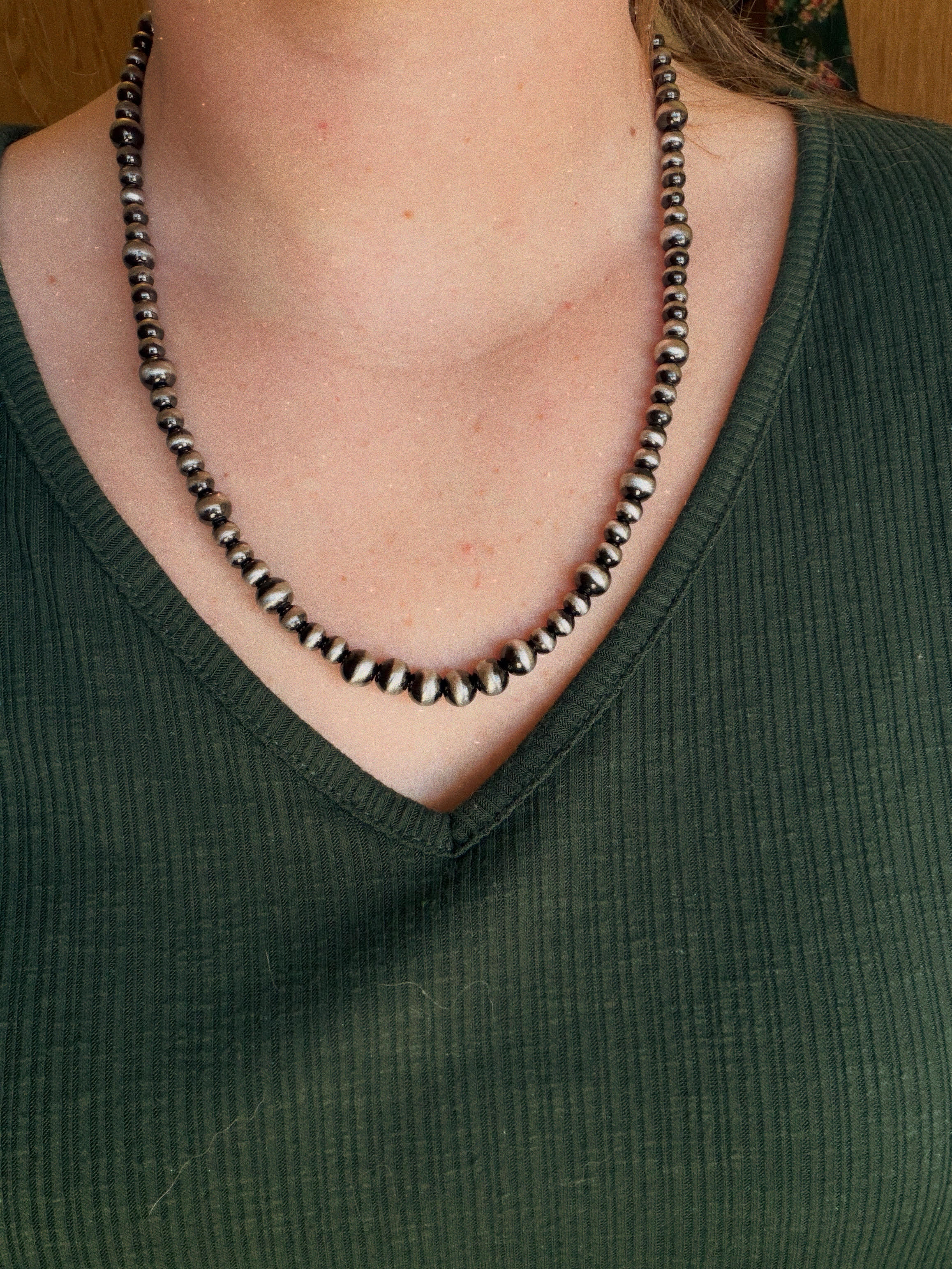 Stainless steel beaded necklace