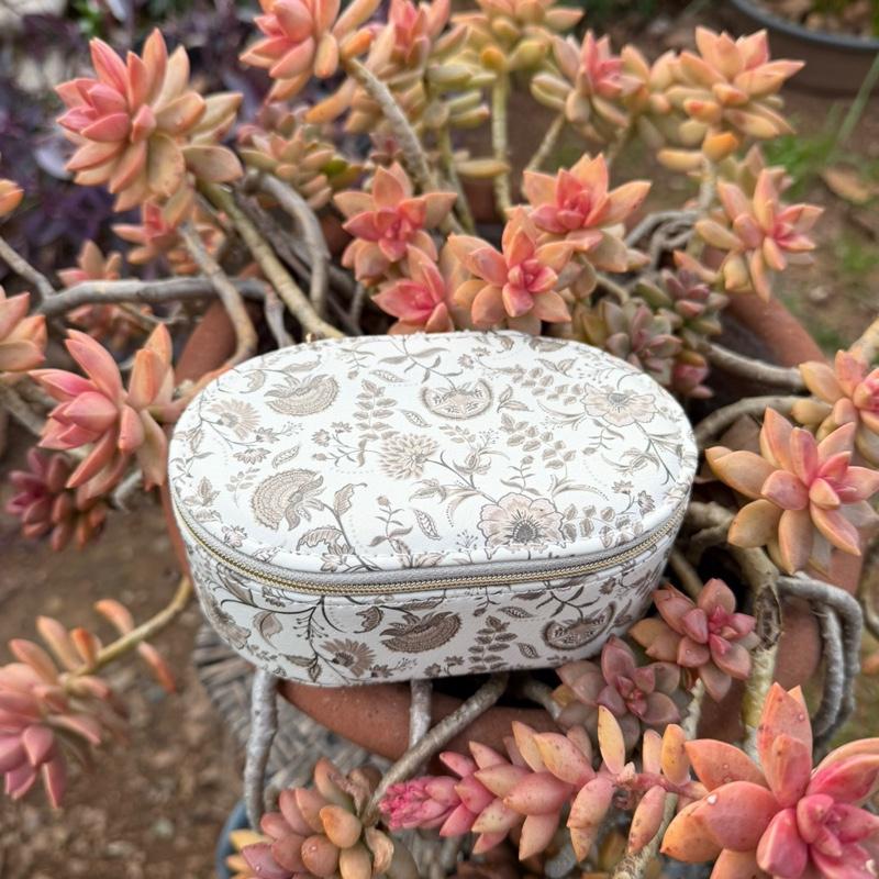 floral vintage travel jewelry case
