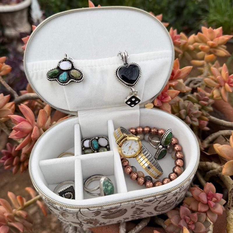 floral vintage travel jewelry case